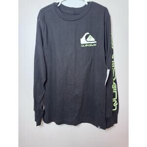 Quicksilver Black Long Sleeve Tshirt Boys Sz Small 7/8 NWT